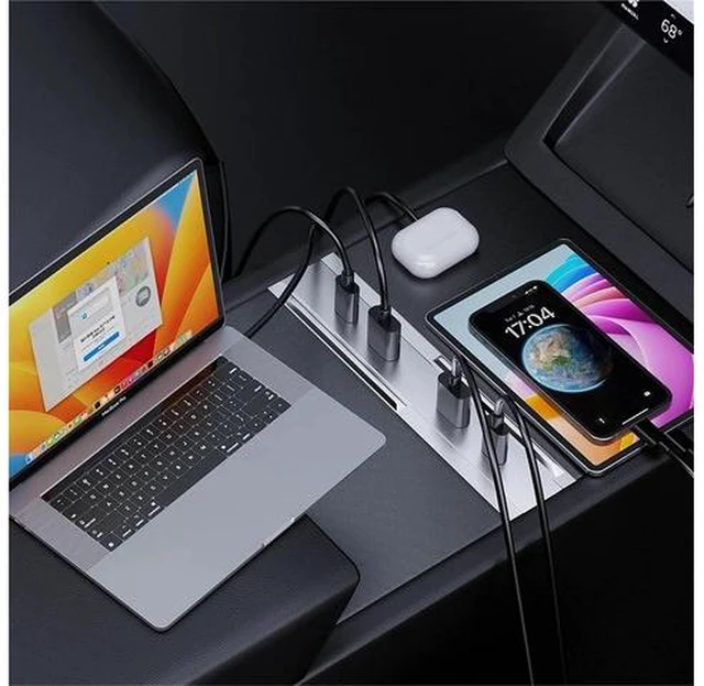 Alt view image 4 of 6 - for Model 3+ Highland 2024 65W Expansion Dock Central Control Charging Shunt USB HUB Extender Fast Intelligent Part