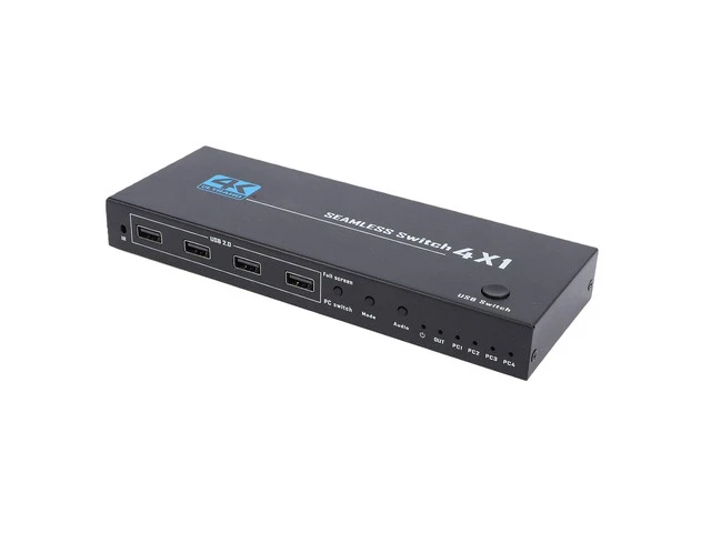 Alt view image 7 of 7 - Yunseity 4 Port USB KVM Switcher 8K 60Hz 4K x 2K 30Hz KVM Switcher Plug and Play with LED Indicator for Gaming PC Laptop