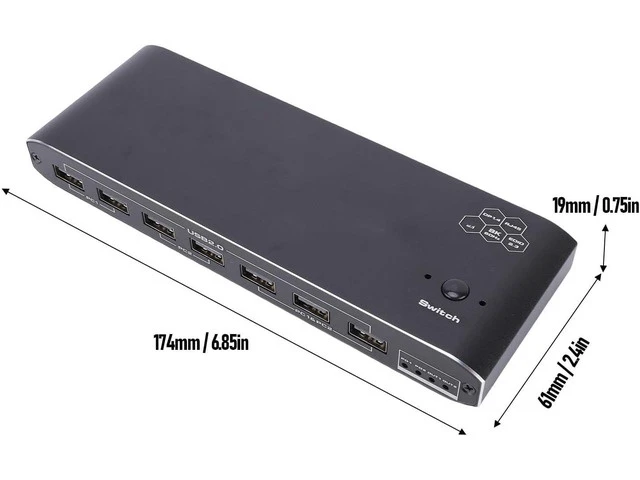 Alt view image 2 of 7 - Type C KVM Switcher, 2 Laptops KVM Docking Station Share 1 Screen Docking Station 100W RJ45 Port Extended Display for Home Office & Gaming