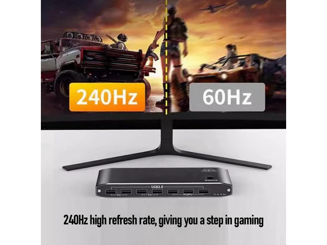 Alt view image 4 of 7 - Type C KVM Switcher, 2 Laptops KVM Docking Station Share 1 Screen Docking Station 100W RJ45 Port Extended Display for Home Office & Gaming