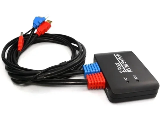 Alt view image 2 of 6 - 4K@60Hz 2 Port KVM Switch Support Keyboard and Mouse Control KVM Switch 2 Input 1 Output for Computer Laptop DVD PS*5 HDTV