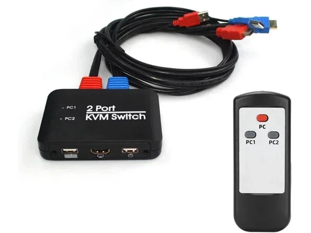 Alt view image 5 of 5 - 4K@60Hz 2 Port KVM Switch Support Keyboard and Mouse Control KVM Switch 2 Input 1 Output for Computer Laptop DVD PS*5 HDTV