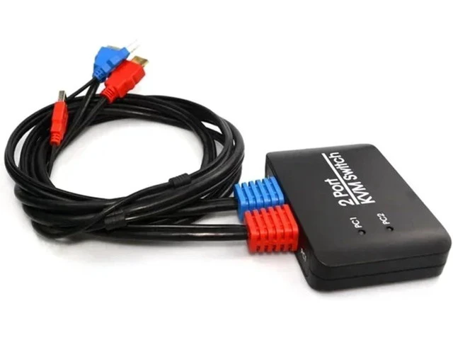 Alt view image 2 of 5 - 4K@60Hz 2 Port KVM Switch Support Keyboard and Mouse Control KVM Switch 2 Input 1 Output for Computer Laptop DVD PS*5 HDTV