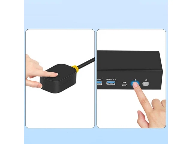 Alt view image 3 of 7 - KVM Switcher for 2 Computers USB3.0 KVM Switcher 2 in 2 Out 4 USB3.0 Port for Mouse Monitors Accessories