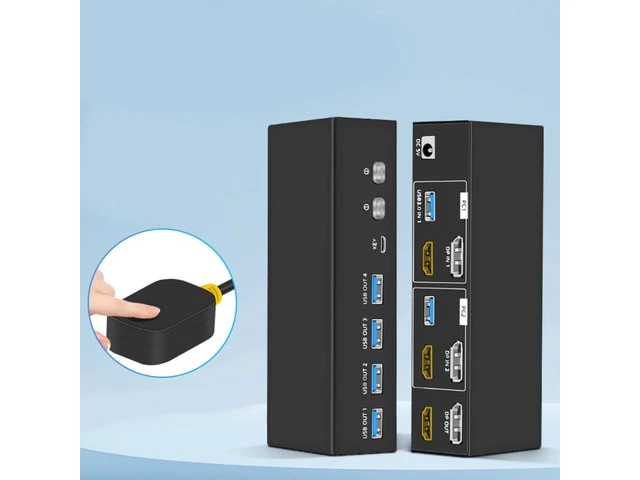 Alt view image 5 of 7 - KVM Switcher for 2 Computers USB3.0 KVM Switcher 2 in 2 Out 4 USB3.0 Port for Mouse Monitors Accessories