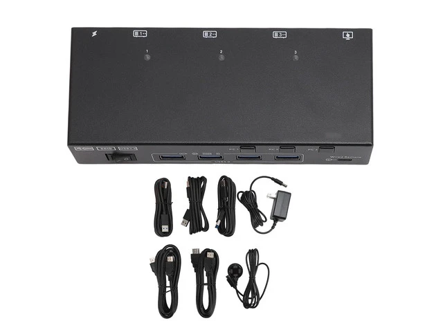 Alt view image 6 of 7 - SUNGOOYUE HD Multimedia Interface KVM Switch, USB 3.0 Switcher for 3 Computers 2 Monitors 4K at 60Hz, with Extended or Duplicate Display Mode, for (US Plug)