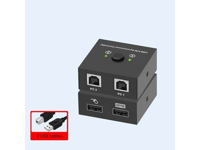 Alt view image 2 of 7 - 2/4/8 Port KVM Switch-USB Synchronizer- Game Controller for Multiple PCs, Mouse and Keyboard Synchronizer(2 Ports)