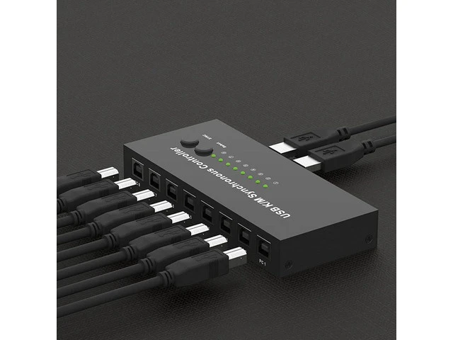 Alt view image 5 of 7 - 2/4/8 Port KVM Switch-USB Synchronizer- Game Controller for Multiple PCs, Mouse and Keyboard Synchronizer(2 Ports)