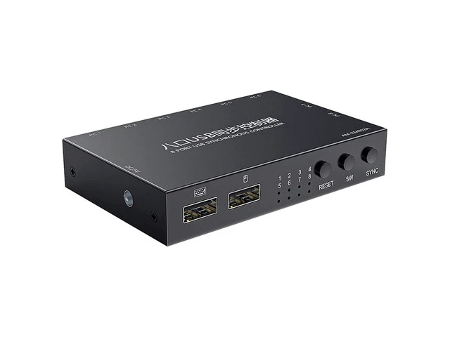 Alt view image 4 of 7 - 8 Ports USB Synchronizer DNF Keyboard Mouse USB Shared Display Synchronization Controller KVM Switcher Black