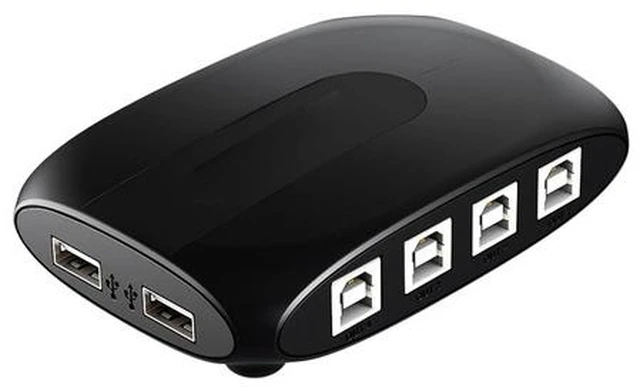 Main image of 4 Port Smart KVM Switch USB Keyboard Mouse Synchronizer Controller, Plug and Play Support, for Windows, for Linux and Other Systems