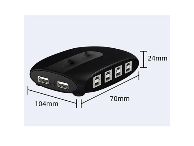 Alt view image 2 of 5 - 4 Port Smart KVM Switch USB Keyboard Mouse Synchronizer Controller, Plug and Play Support, for Windows, for Linux and Other Systems