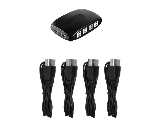 Alt view image 3 of 5 - 4 Port Smart KVM Switch USB Keyboard Mouse Synchronizer Controller, Plug and Play Support, for Windows, for Linux and Other Systems