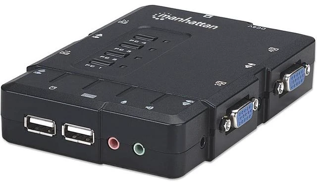 Main image of 4 Port KVM Switch Audio & Microphone Functionality with USB Support for Managing Multimedia Systems on Computer & PC 151269