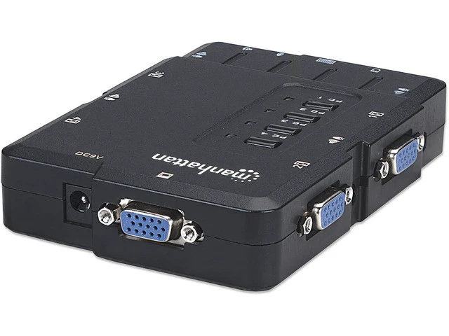 Alt view image 4 of 7 - 4 Port KVM Switch Audio & Microphone Functionality with USB Support for Managing Multimedia Systems on Computer & PC 151269