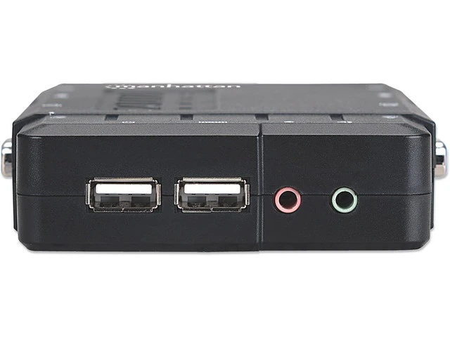 Alt view image 3 of 7 - 4 Port KVM Switch Audio & Microphone Functionality with USB Support for Managing Multimedia Systems on Computer & PC 151269