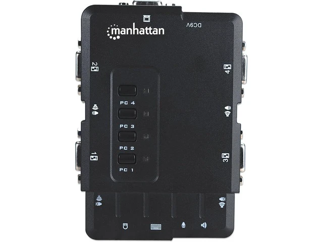 Alt view image 6 of 7 - 4 Port KVM Switch Audio & Microphone Functionality with USB Support for Managing Multimedia Systems on Computer & PC 151269