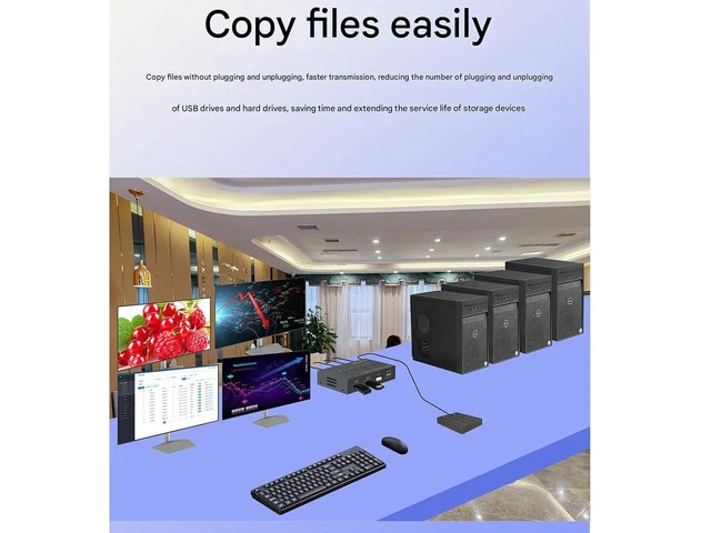 Alt view image 6 of 7 - 4 Port Splitte -KVM Switch ControllerUSB Keyboard Mouse Synchronizer, Plug and Play DistributorSplitter for Various Operating System