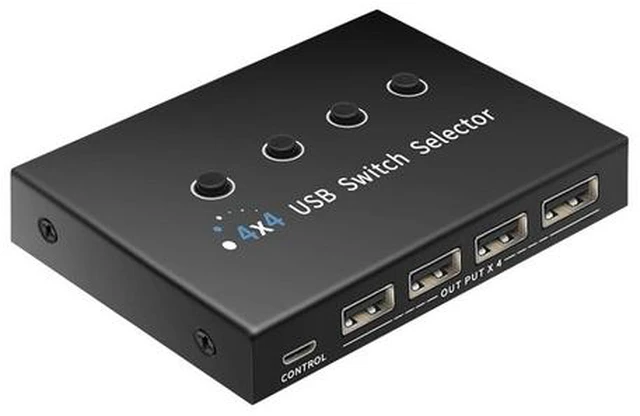 Main image of Synchronous Screen Sharing Switch, KVM Switchs, USB 4 Inputs and 4 Output, Keyboard and Mouse Control of 4 Computers