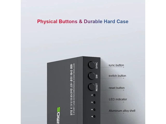 Alt view image 7 of 7 - KVM Synchronizer/USB Switch/Keyboard Mouse Controller, 4-Port Windows/Linux/Android/MAC Synchronizer Controller