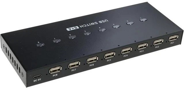 Main image of 8 Port USB2.0 Manual Switcher Selectors KVM Switching Adapter 8 in 4 Out Sharing USB Devices for Printer Keyboards USB Switching Selectors