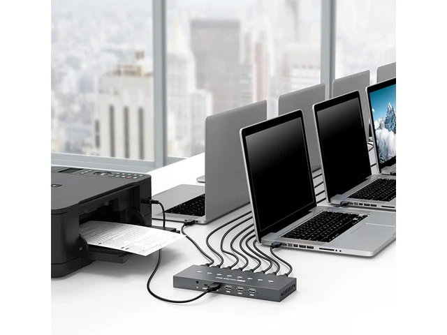 Alt view image 2 of 7 - 8 Port USB2.0 Manual Switcher Selectors KVM Switching Adapter 8 in 4 Out Sharing USB Devices for Printer Keyboards USB Switching Selectors