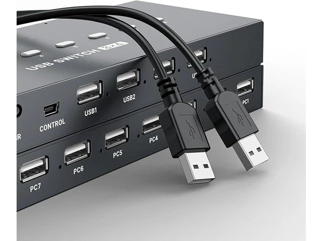 Alt view image 3 of 7 - 8 Port USB2.0 Manual Switcher Selectors KVM Switching Adapter 8 in 4 Out Sharing USB Devices for Printer Keyboards USB Switching Selectors