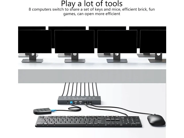 Alt view image 6 of 7 - 8 Port USB2.0 Manual Switcher Selectors KVM Switching Adapter 8 in 4 Out Sharing USB Devices for Printer Keyboards USB Switching Selectors
