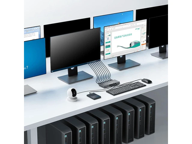 Alt view image 4 of 7 - 8 Port USB2.0 Manual Switcher Selectors KVM Switching Adapter 8 in 4 Out Sharing USB Devices for Printer Keyboards USB Switching Selectors