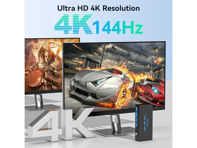 Alt view image 6 of 7 - 4K@144Hz KVM Switch 2 Monitors 2 Computers Display Port 8K@60Hz USB 3.0 KVM Switch Dual Monitor for 2 Computers Share 2 Monitors and 4 USB Devices Support Extended/Copy Mode with Desktop Controller