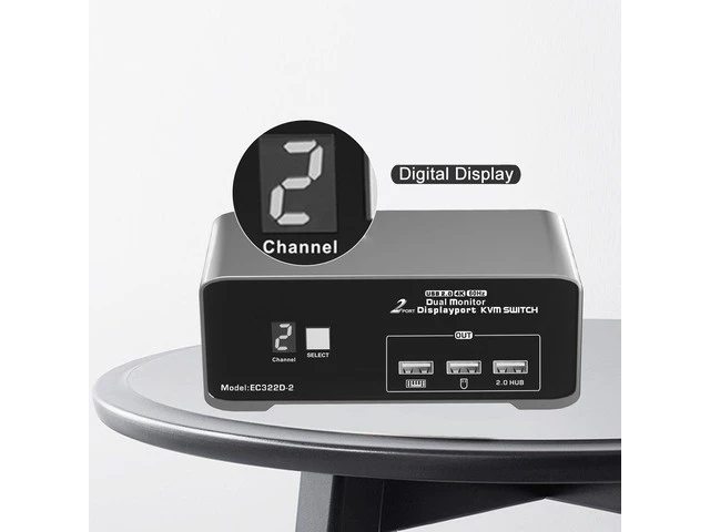 Alt view image 2 of 7 - DP KVM Switch for 2 Computers 2 DP Monitors 4K@60Hz USB 2.0 with Remote