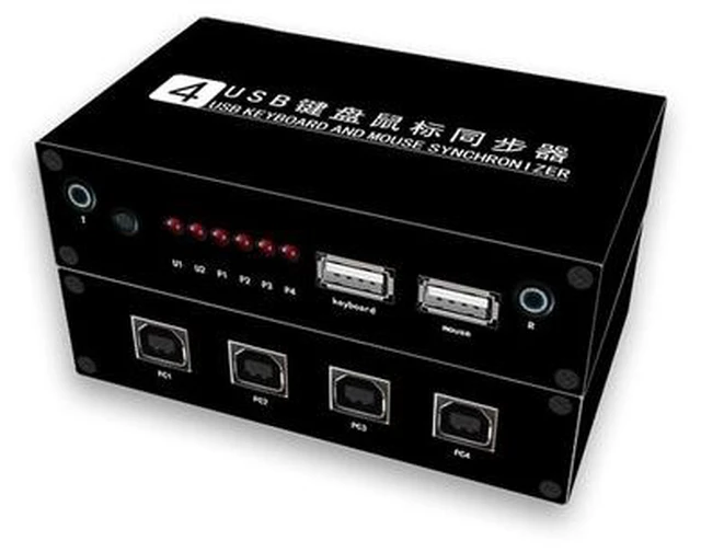 Main image of 4 Ports USB Synchronizer - KVM Switch/Distributor, DNF Keyboard Mouse Shared Display Synchronization Controller
