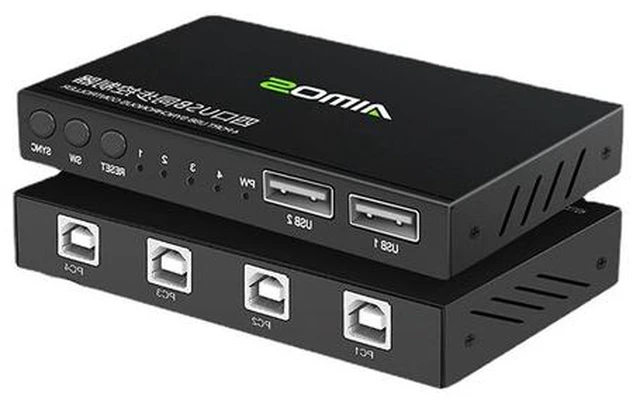 Main image of 4 Ports USB Synchronizer - KVM Switch/Distributor, DNF Keyboard Mouse Shared Display Synchronization Controller