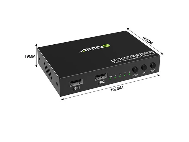 Alt view image 2 of 7 - 4 Ports KVM Switch Distributor, DNF Keyboard Mouse Synchronizer, USB Shared Display Synchronization Controller