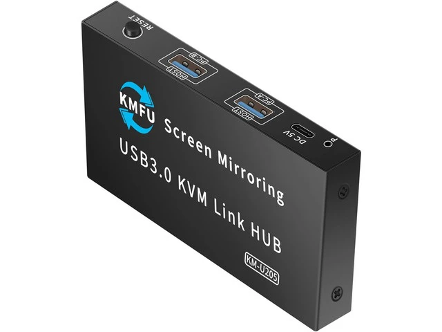 Alt view image 4 of 7 - USB3.0 KVM Switching for 2 Computers Metal Keyboards Mouse Sharing Device with Fast Data Transfer