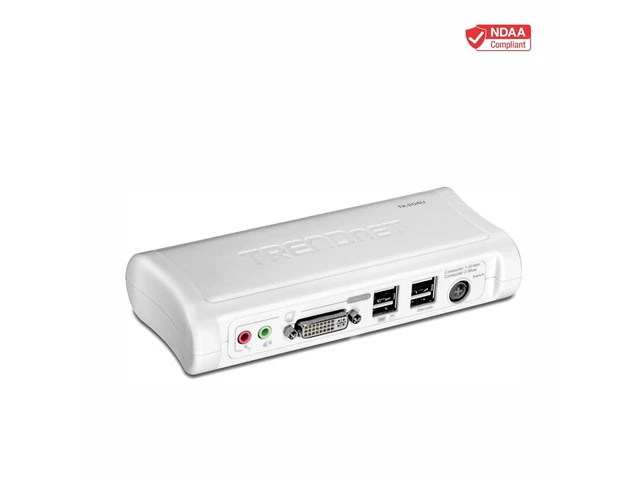 Alt view image 3 of 7 - 2-Port DVI USB KVM Switch & Cable Kit with Audio, Manage Two PCs, 2 x USB Keyboard & Mouse Ports, 2 x Bonus USB 2.0 Ports, 2 Way Audio Support, TK-204UK