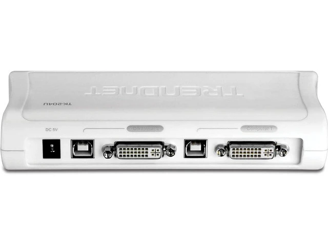 Alt view image 5 of 7 - 2-Port DVI USB KVM Switch & Cable Kit with Audio, Manage Two PCs, 2 x USB Keyboard & Mouse Ports, 2 x Bonus USB 2.0 Ports, 2 Way Audio Support, TK-204UK