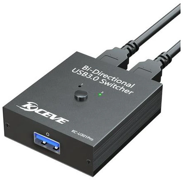 Main image of USB 3.0 Switch Selector, Reyoten Bi-Directional USB Switch 2 in 1 Out / 1 in 2 Out, USB3.0 KVM Switcher for 2 Computers Share Keyboard Mouse Scanner Printer