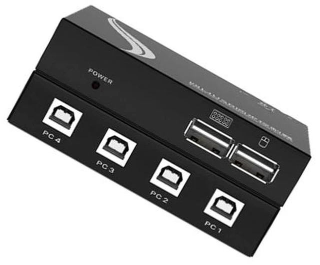 Main image of 4 Port KVM Switch/Distributor - USB Keyboard Mouse Sync Controller, Plug and Play, 4-in-1-out DNF Multi-Open Synchronizer, DNF Game Control Synchronizer for Multiple PCs