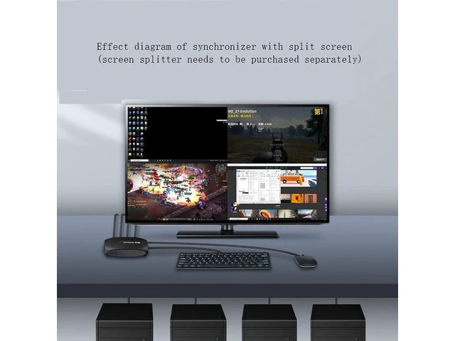 Alt view image 4 of 5 - 4 Port Smart KVM Switch USB Keyboard Mouse Synchronizer Controller, Plug and Play Support, for Windows, for Linux and Other Systems