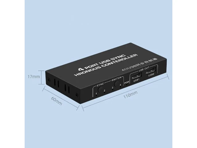Alt view image 2 of 7 - 4-Port USB Synchronizer/Sharer - KVM Switch, 1 in 4 Out Multi-Opening USB Keyboard Mouse Sync Controller, DNF Game Distributor, for Stock Market Surveillance, Offices