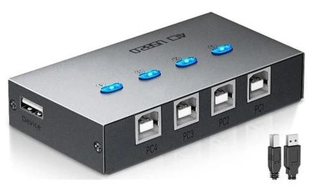 Main image of 4 Ports USB Synchronizer - KVM Switch/Distributor, DNF Keyboard Mouse Shared Display Synchronization Controller, Supports Windows, Vista, Mac, OS Systems
