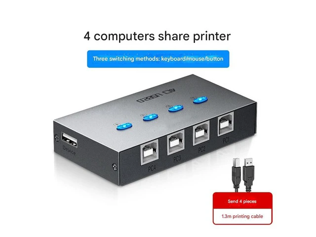 Alt view image 2 of 5 - 4 Ports USB Synchronizer - KVM Switch/Distributor, DNF Keyboard Mouse Shared Display Synchronization Controller, Supports Windows, Vista, Mac, OS Systems