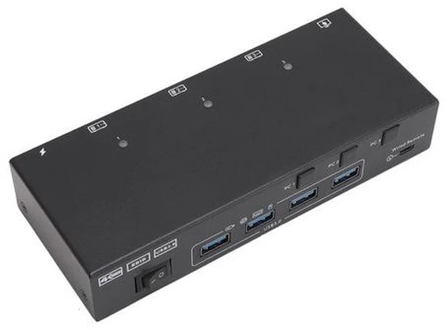 Main image of SUNGOOYUE HD Multimedia Interface KVM Switch, USB 3.0 Switcher for 3 Computers 2 Monitors 4K at 60Hz, with Extended or Duplicate Display Mode, for (US Plug)