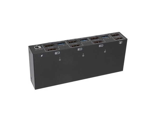 Alt view image 4 of 7 - SUNGOOYUE HD Multimedia Interface KVM Switch, USB 3.0 Switcher for 3 Computers 2 Monitors 4K at 60Hz, with Extended or Duplicate Display Mode, for (US Plug)