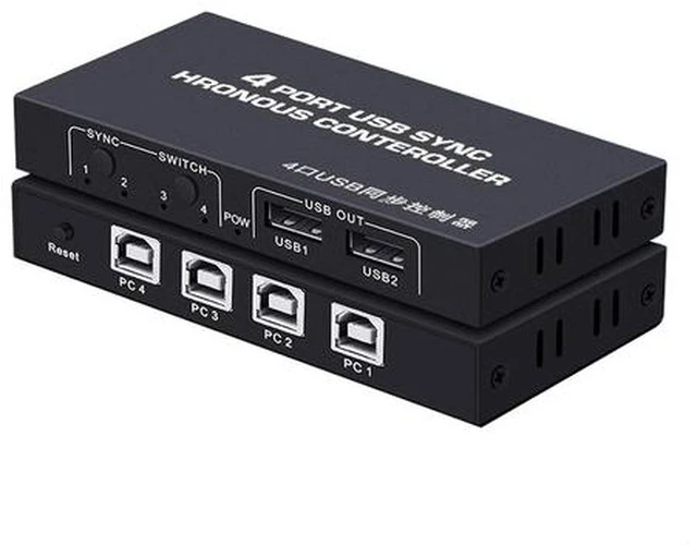 Main image of 4 Ports USB Synchronizer Mouse and Keyboard Switch Frequency Division Through The ScreenKVM Windows/Linux/Android/MAC Shared Controller