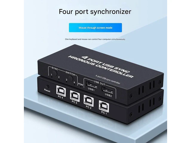 Alt view image 5 of 6 - 4 Ports USB Synchronizer Mouse and Keyboard Switch Frequency Division Through The ScreenKVM Windows/Linux/Android/MAC Shared Controller