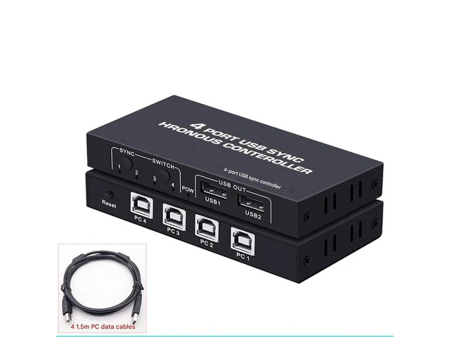 Alt view image 6 of 6 - 4 Ports USB Synchronizer Mouse and Keyboard Switch Frequency Division Through The ScreenKVM Windows/Linux/Android/MAC Shared Controller