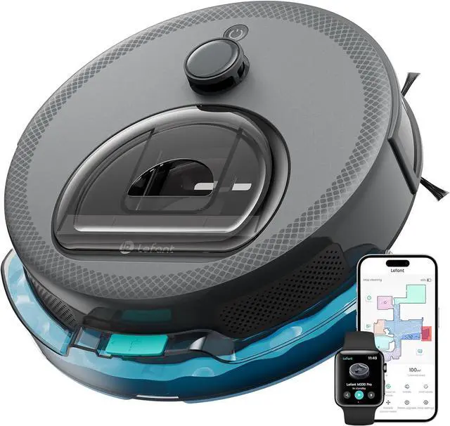 Main image of LiDAR Robot Vacuum and Mop, Smart Mapping and Obstacle Avoidance, Tangle-Free Pet Hair, 2.4G/5G WiFi App Control, Slim Design for Wider Coverage, Carpet Detection, M330 Pro Gray