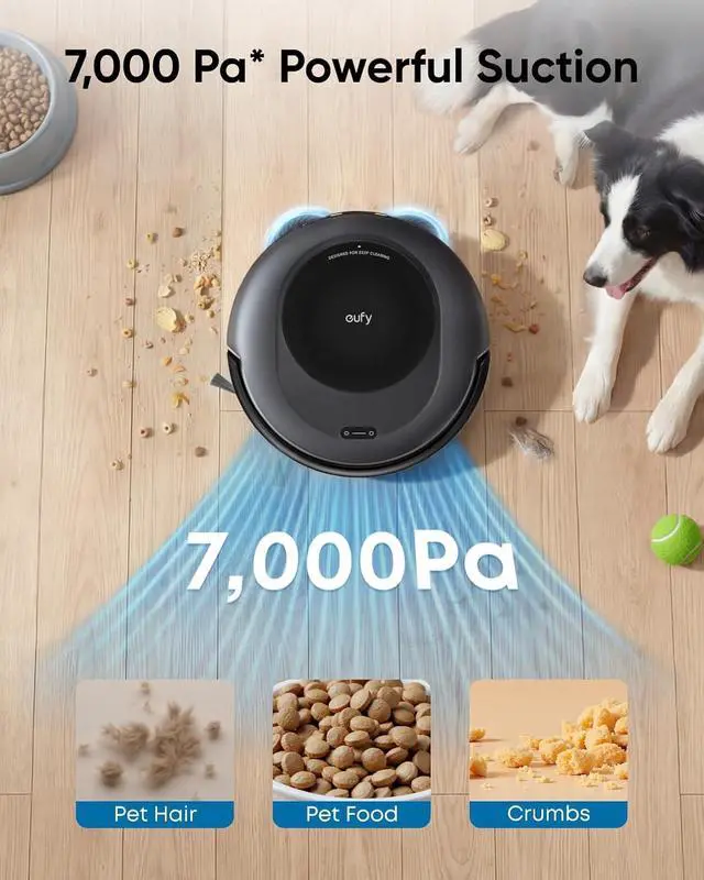 Alt view image 2 of 7 - Robot Vacuum Omni C20, 7,000 Pa, 60 Days Self Emptying, Auto Mop Washing, Auto Drying, 3.35" Ultra Slim, Transparent Tanks, Robot Vacuum and Mop Combo