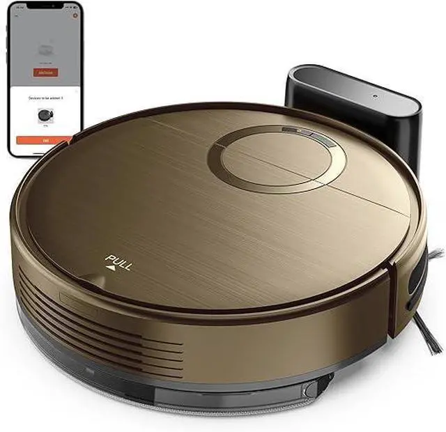 Main image of 2 in 1 Robot Vacuum and Mop Combo for Pet Owners: Strong Suction, Anti-Tangle Brushless Inlet, Picks Up Dog & Cat Hair, Wet Mopping Removes Paw Prints, Auto-Recharge with Schedule Gold